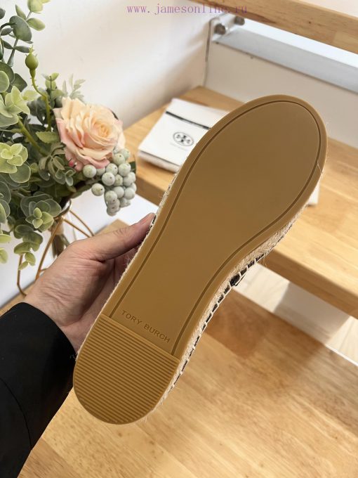 Tory Burch TB solid color three drop embossed lambskin flat bottom fishing shoesToryburch isn6g7uy5y - Image 10