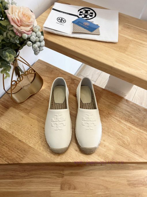 Tory Burch TB solid color three drop embossed lambskin flat bottom fishing shoesToryburch is6dqhgglg - Image 2