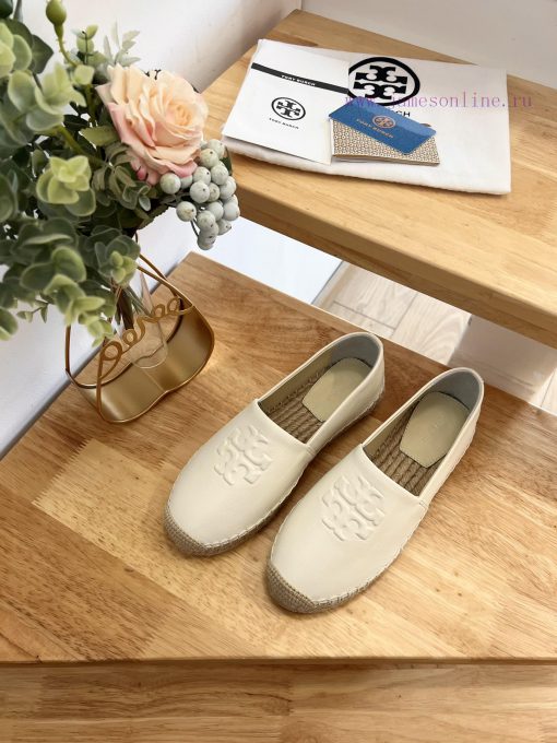 Tory Burch TB solid color three drop embossed lambskin flat bottom fishing shoesToryburch is6dqhgglg - Image 4