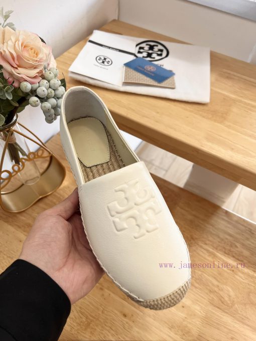 Tory Burch TB solid color three drop embossed lambskin flat bottom fishing shoesToryburch is6dqhgglg - Image 7