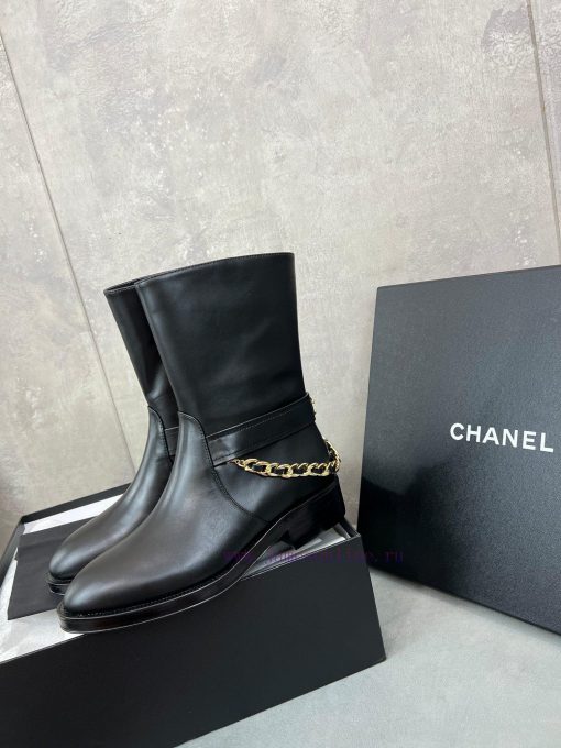 Short bootsChanel Grandma's new knight boots chain long boots, short boot seriesOriginal dev6r7u1opx - Image 3