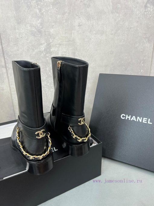Short bootsChanel Grandma's new knight boots chain long boots, short boot seriesOriginal dev6r7u1opx - Image 9