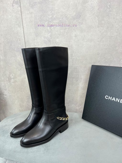 Long bootsChanel Grandma's new knight boots chain long boots, short boot seriesOriginal develfpzuedo - Image 3