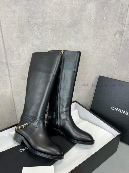Long bootsChanel Grandma's new knight boots chain long boots, short boot seriesOriginal develfpzuedo - Image 4