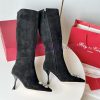 RV2023 Autumn/Winter New Water Diamond Button High Heel Boots Pointed Short/Long BootsSuede 68u2fgdw