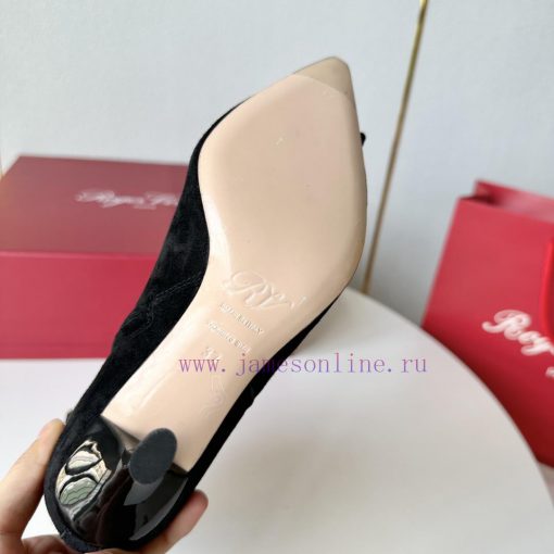 RV2023 Autumn/Winter New Water Diamond Button High Heel Boots Pointed Short/Long BootsSuede 2sgmzjwp - Image 10