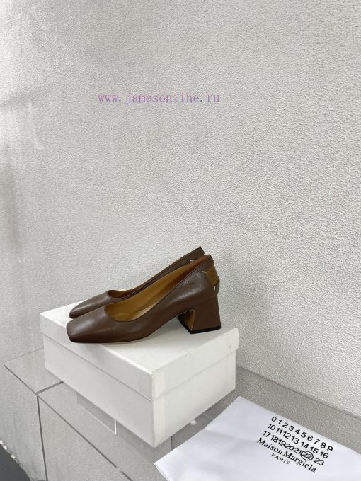 Margiela | Retro style 5cm short heel square toe shoesShort and retro elegant temperament cakt5b4x9x - Image 2