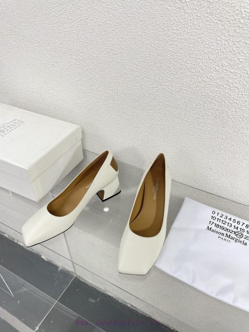 Margiela | Retro style 5cm short heel square toe shoesShort and retro elegant temperament caargwepbw - Image 5