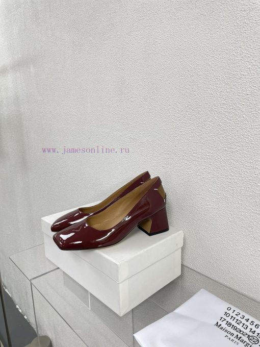 Margiela | Retro style 5cm short heel square toe shoesShort and retro elegant temperament ca2zhceztn - Image 2