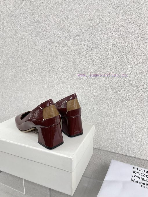 Margiela | Retro style 5cm short heel square toe shoesShort and retro elegant temperament ca2zhceztn - Image 3