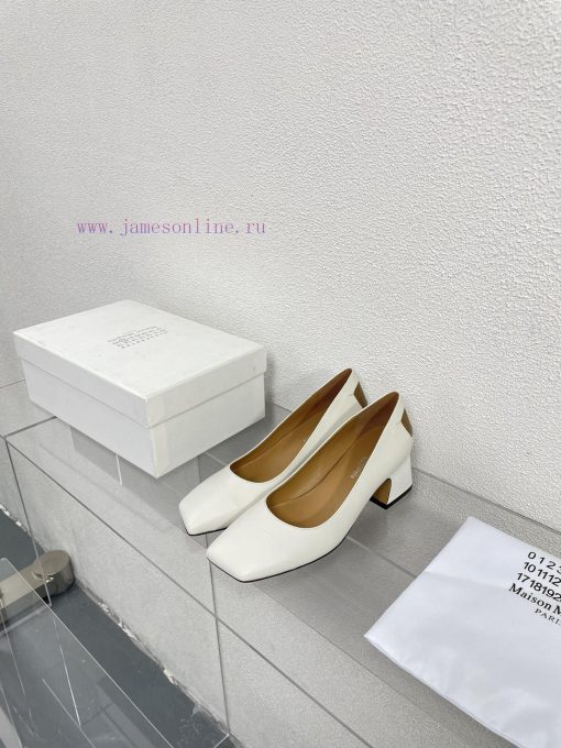 Margiela | Retro style 5cm short heel square toe shoesShort and retro elegant temperament caargwepbw - Image 8
