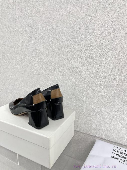 Margiela | Retro style 5cm short heel square toe shoesShort and retro elegant temperament cahbaosyg6 - Image 3