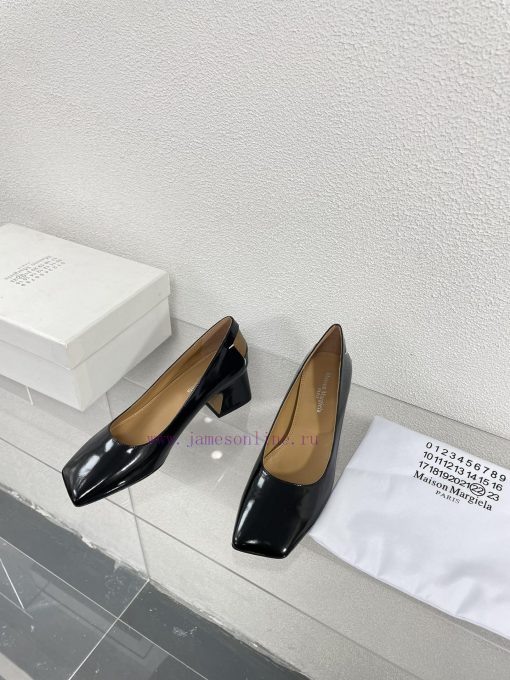 Margiela | Retro style 5cm short heel square toe shoesShort and retro elegant temperament cahbaosyg6 - Image 5