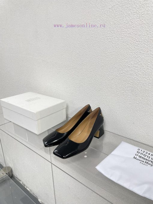 Margiela | Retro style 5cm short heel square toe shoesShort and retro elegant temperament cahbaosyg6 - Image 8