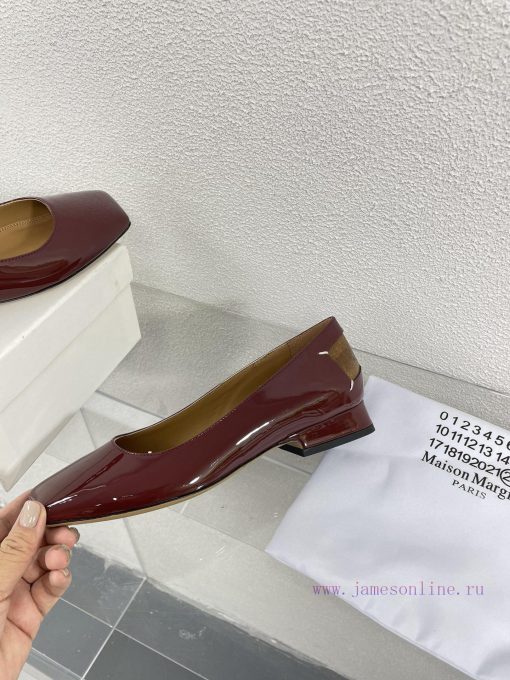 Margiela | Retro style 2cm short heel square toe shoesShort and retro elegant temperament ca6ijhs8vj - Image 5