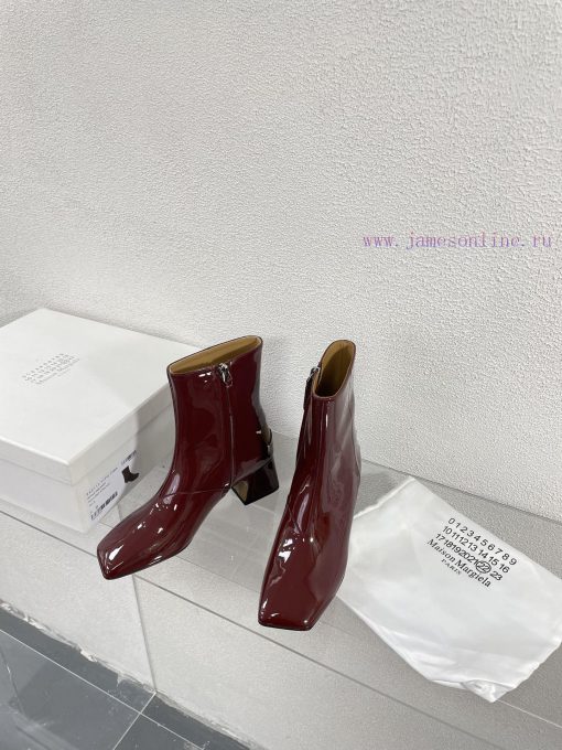 Margiela | Retro style 5cm short heel square toe shoes with ripped holesShort and retro elegi1jkw75v - Image 4
