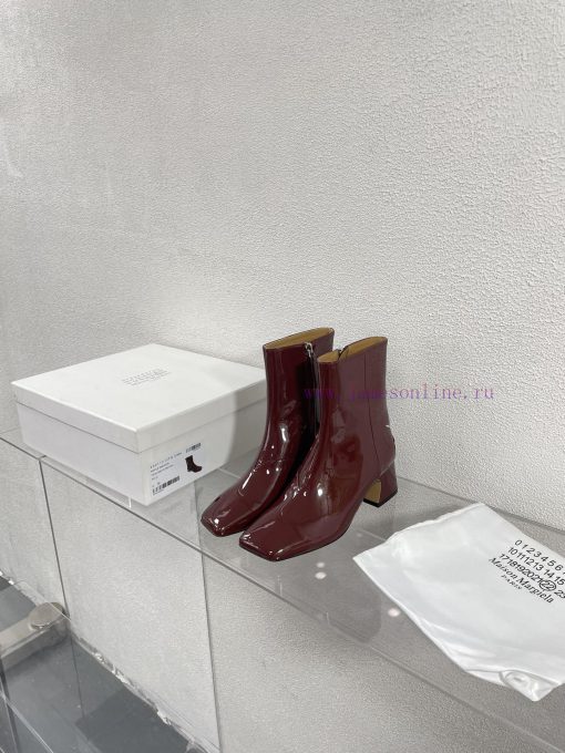 Margiela | Retro style 5cm short heel square toe shoes with ripped holesShort and retro elegi1jkw75v - Image 8
