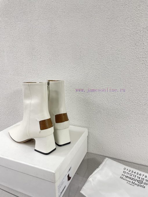 Margiela | Retro style 5cm short heel square toe shoes with ripped holesShort and retro eleg6lvrs3nf - Image 3
