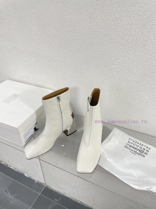 Margiela | Retro style 5cm short heel square toe shoes with ripped holesShort and retro eleg6lvrs3nf - Image 5