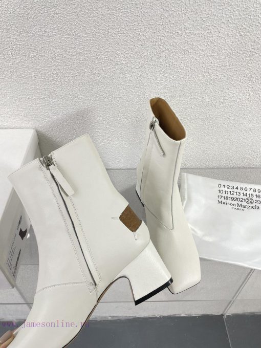 Margiela | Retro style 5cm short heel square toe shoes with ripped holesShort and retro eleg6lvrs3nf - Image 6