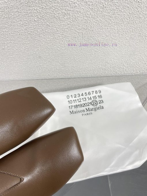 Margiela | Retro style 5cm short heel square toe shoes with ripped holesShort and retro elegbepshkqj - Image 10