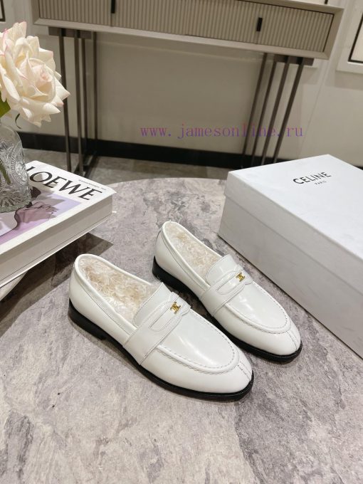 CELINE Sillin Lefu shoes Caesar door buckle series casual small leather shoes are super supe4ijis5kc