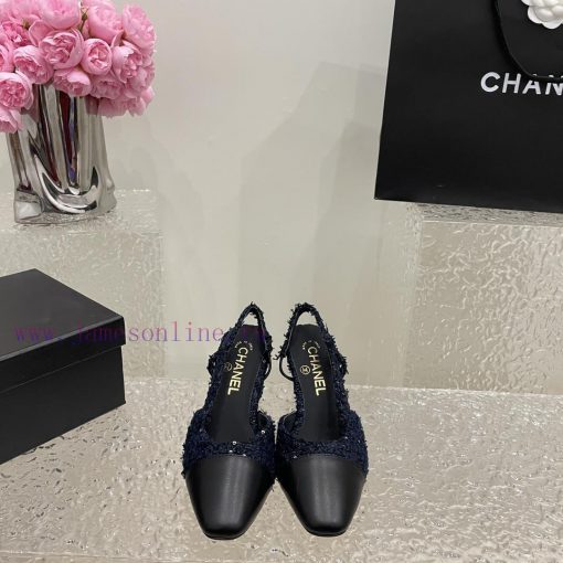 Chanel classic color blocked sandals, a new summer color, this item continues the classic Chwsuddaqn - Image 3