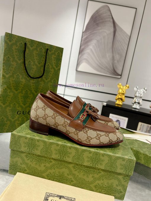 Gucci horseneck buckle woven belt, high-end version of Suzhou loafers recommended, the most ezo2yfs6 - Image 3