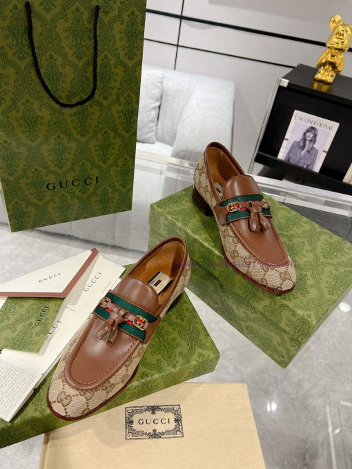 Gucci horseneck buckle woven belt, high-end version of Suzhou loafers recommended, the most ezo2yfs6 - Image 5