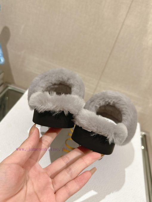 Leather foot pads are flat and gray in color-23Ss Autumn/Winter New Dior One Word Hairy Slip06k5pyoo - Image 9