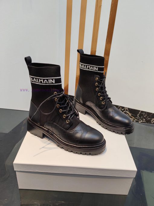 Out Balmain 2023fw Autumn/Winter New Knitted Elastic Martin Boots Overseas Order Original, 14byf5obi - Image 3