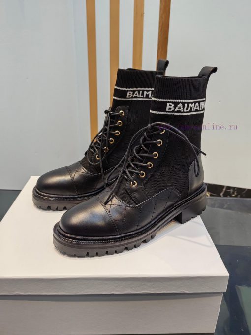 Out Balmain 2023fw Autumn/Winter New Knitted Elastic Martin Boots Overseas Order Original, 14byf5obi - Image 4