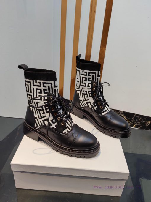 Out Balmain 2023fw Autumn/Winter New Knitted Elastic Martin Boots Overseas Order Original, 16xxlwtr4 - Image 3