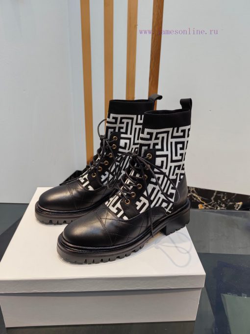 Out Balmain 2023fw Autumn/Winter New Knitted Elastic Martin Boots Overseas Order Original, 16xxlwtr4 - Image 4