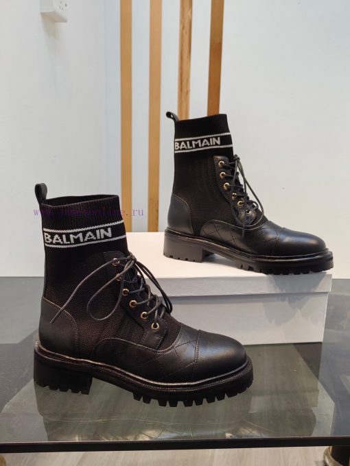 Out Balmain 2023fw Autumn/Winter New Knitted Elastic Martin Boots Overseas Order Original, 14byf5obi - Image 7