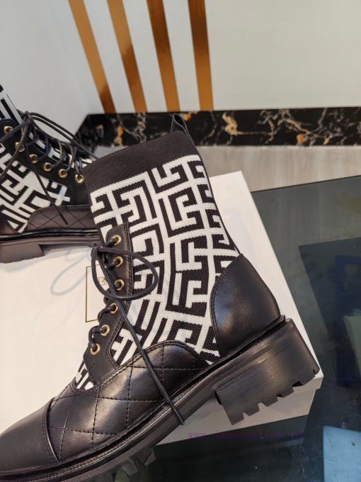 Out Balmain 2023fw Autumn/Winter New Knitted Elastic Martin Boots Overseas Order Original, 16xxlwtr4 - Image 5