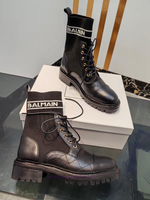 Out Balmain 2023fw Autumn/Winter New Knitted Elastic Martin Boots Overseas Order Original, 14byf5obi - Image 8