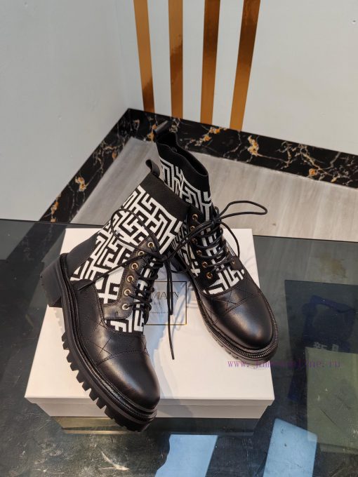 Out Balmain 2023fw Autumn/Winter New Knitted Elastic Martin Boots Overseas Order Original, 16xxlwtr4 - Image 7