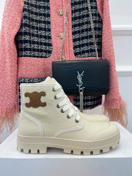 Celine 23ss New Vintage Thick Bottom Canvas Martin BootsGo materialOriginal customized nylon5dca933y - Image 2