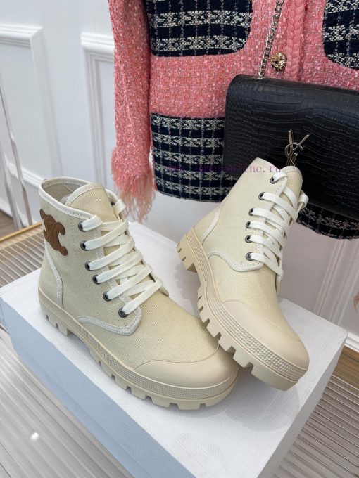 Celine 23ss New Vintage Thick Bottom Canvas Martin BootsGo materialOriginal customized nylon5dca933y - Image 4