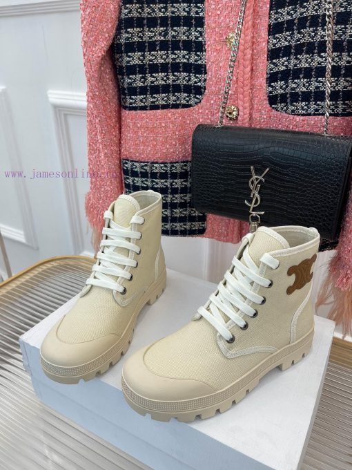 Celine 23ss New Vintage Thick Bottom Canvas Martin BootsGo materialOriginal customized nylon5dca933y - Image 5