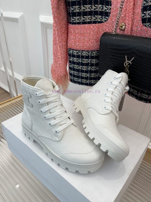Celine 23ss New Vintage Thick Bottom Canvas Martin BootsGo materialOriginal customized nylonpqludptb - Image 4