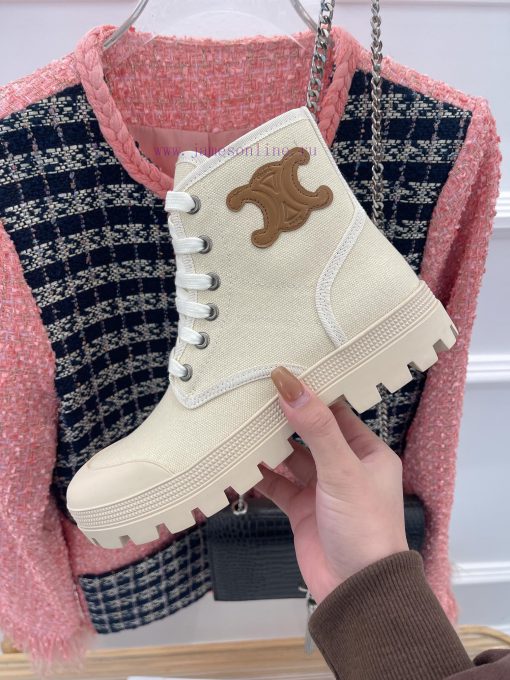 Celine 23ss New Vintage Thick Bottom Canvas Martin BootsGo materialOriginal customized nylon5dca933y - Image 7