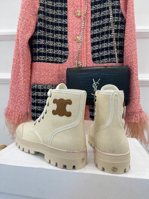 Celine 23ss New Vintage Thick Bottom Canvas Martin BootsGo materialOriginal customized nylon5dca933y - Image 9