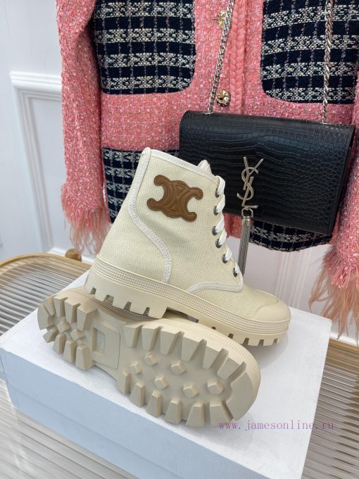 Celine 23ss New Vintage Thick Bottom Canvas Martin BootsGo materialOriginal customized nylon5dca933y - Image 10