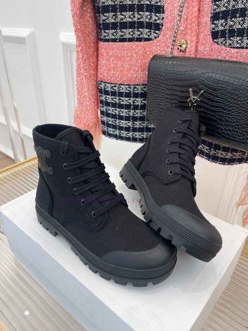 Celine 23ss New Vintage Thick Bottom Canvas Martin BootsGo materialOriginal customized nylonxjvcs2xi - Image 4