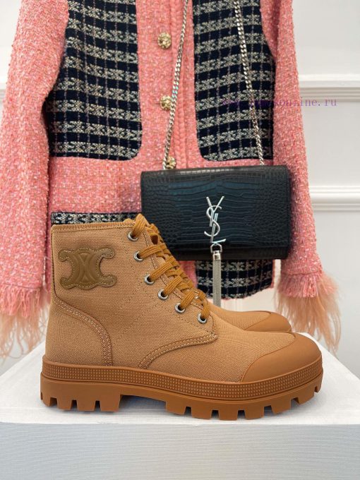 Celine 23ss New Vintage Thick Bottom Canvas Martin BootsGo materialOriginal customized nylonu8tj3k1s - Image 2