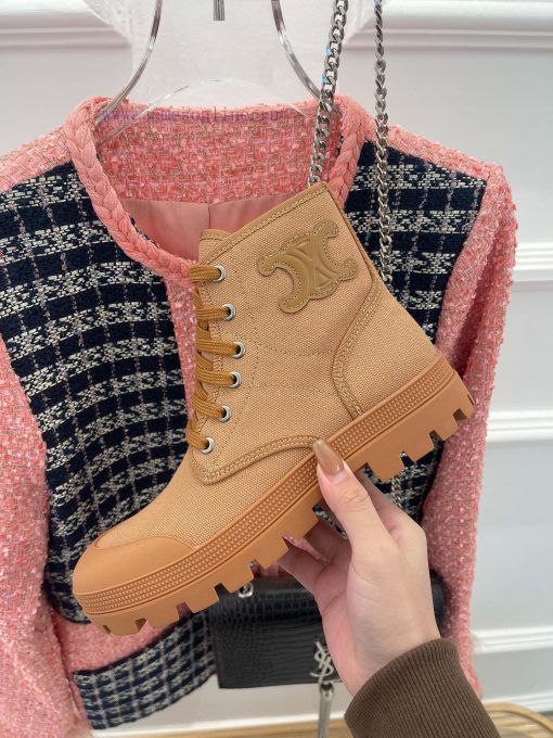 Celine 23ss New Vintage Thick Bottom Canvas Martin BootsGo materialOriginal customized nylonu8tj3k1s - Image 7