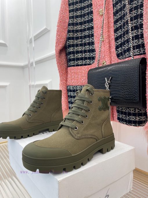 Celine 23ss New Vintage Thick Bottom Canvas Martin BootsGo materialOriginal customized nylonc379uixw - Image 3