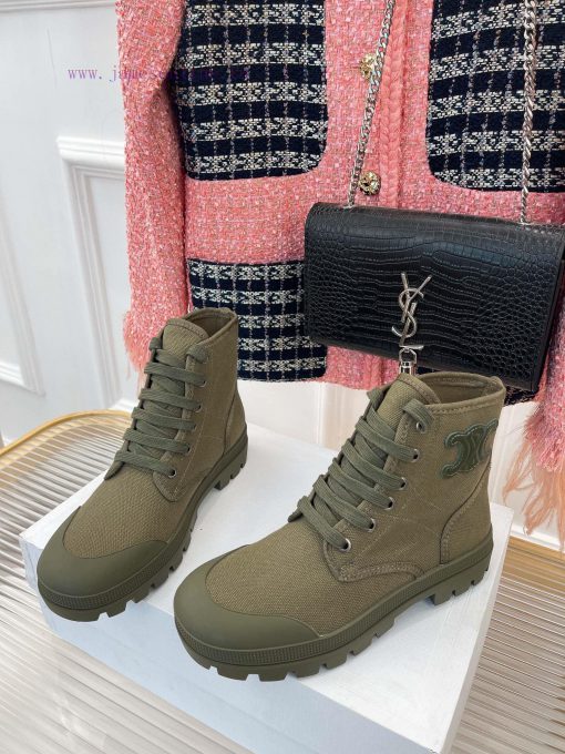 Celine 23ss New Vintage Thick Bottom Canvas Martin BootsGo materialOriginal customized nylonc379uixw - Image 5